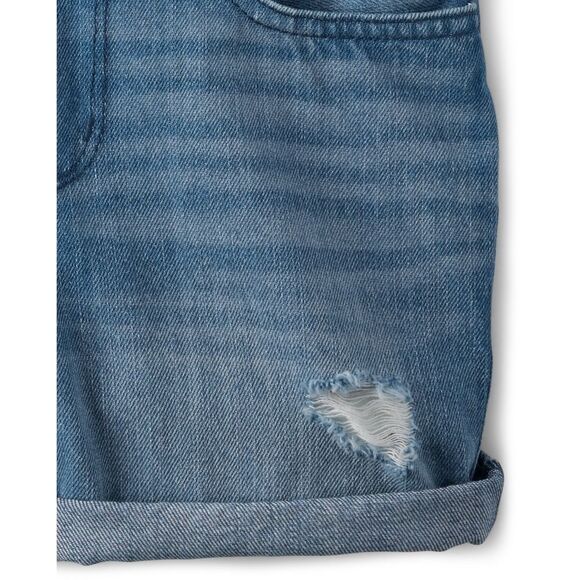 Girls Blue Distressed Denim Overall Shorts Shortalls Size 10 NEW - Picture 5 of 5